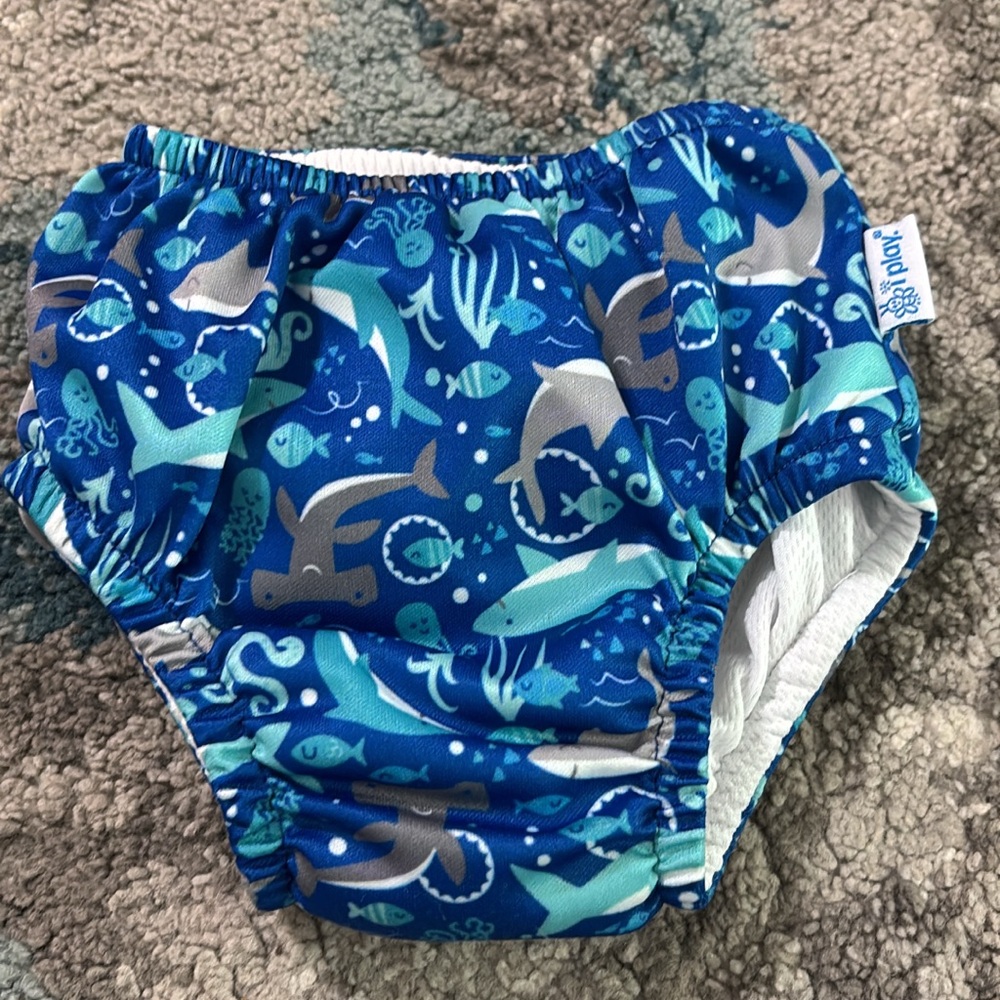 Blue Ocean Print Swim Diaper